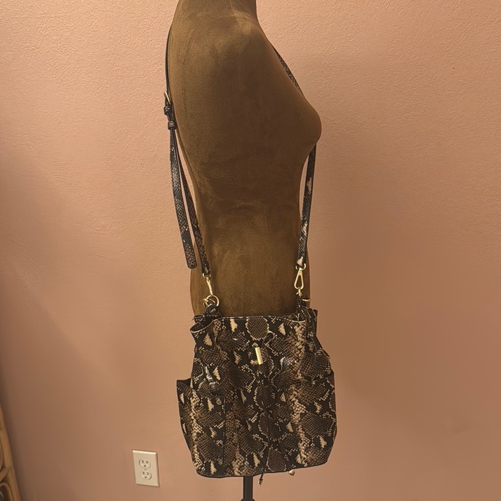 Aldo Brown Crossbody Bag with Reptile Texture